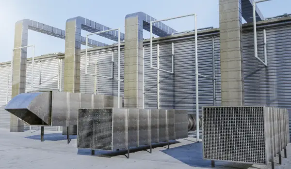 Air duct (Heat Ventilation Air Conditioning systems) for a data center.